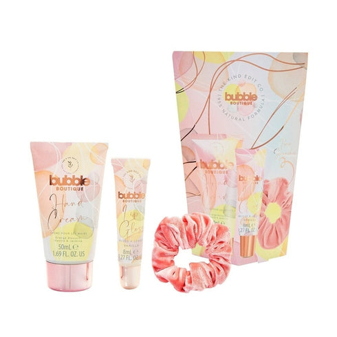The Kind Edit Co. Bubble Boutique Scrunchie Gift Set 50ml Hand Cream + 8ml Lip Balm + Scrunchie